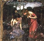 John William Waterhouse Canvas Paintings - Nymphs Finding the Head of Orpheus